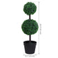 Outsunny 2 Ball Topiary Tree in Pot for Home Decor, Artificial Plant for Home Office, Living Room Decor, Dark Green | The Comfy Couch Canada