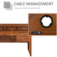 HOMCOM Home Office Desk with Hutch Storage Brown Writing Table with Drawers Shelf & Cable Management for Study Workstation | The Comfy Couch Canada