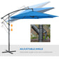 Outsunny 10ft Banana Hanging Rattan Set Sun Shade Patio Umbrella Cantilever Blue | The Comfy Couch Canada