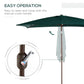 Outsunny 6.5x10ft Rectangle Aluminum Patio Umbrella Garden Parasol Outdoor Sunshade Tilt Crank Canopy Green.