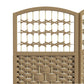 HOMCOM 3-Panel Folding Room Separator: Portable Privacy Screen, Wave Fiber Room Partition for Home Office, Natural | The Comfy Couch Canada
