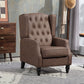 HOMCOM Faux Leather Armchair, Modern Accent Chair with Thick Padding for Living Room, Bedroom, Home Office, Brown | The Comfy Couch Canada