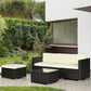 Outsunny 3 Pieces PE Rattan Patio Furniture, Wicker Conversation Corner Sofa Sets w/ Padded Cushions, Glass Top Table & Adjustable Foot | The Comfy Couch Canada
