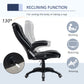 Vinsetto High Back Leather Executive Office Chair Adjustable Swivel Computer Desk Chair with Wheels Armrest Height Black | The Comfy Couch Canada