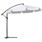 Outsunny 9FT Offset Cantilever Patio Umbrella: White Easy Tilt Cross Base 8 Ribs Durable Outdoor Shade | The Comfy Couch Canada