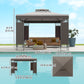 Outsunny 10 x 10 FT Canopy Gazebo, Double Roof Patio Gazebo with Screen Panels and Metal Frame for Deck, Backyard, Khaki | The Comfy Couch Canada