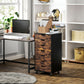 Vinsetto 7-drawer Vertical File Cabinet for Home Office, Storage Cabinet with Wheels, 18.7"x15.6"x35.4", Rustic Brown | The Comfy Couch Canada