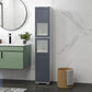 kleankin 75" Tall Bathroom Storage Cabinet: Matte Glass Doors, 5-Tier Shelving & Narrow Space-Saving Design in White Elegant Finish | The Comfy Couch Canada