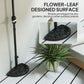 Outsunny Half Umbrella Base, 21 lbs Concrete Half Umbrella Stand Outdoor Umbrella Base with Flower-Leaf Design, Patio Umbrella Stand for Outdoor Lawn Poolside, Black | The Comfy Couch Canada