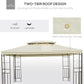 Outsunny 10x13ft Steel Gazebo Sun Shelter Patio Outdoor Party Event Canopy Vented Roof Cream White.