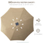 Outsunny Solar Illumination Shade: LED Lighted Patio Umbrella with 4 Lighting Modes, USB Charging Outdoor Deck Khaki | The Comfy Couch Canada