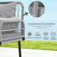 Outsunny 2 Pieces Wicker Patio Furniture Set, Small Patio Seat with Outdoor Loveseat, Glass Top Table and Cushions, Light Grey | The Comfy Couch Canada