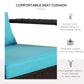 Outsunny Patio Wicker Adirondack Chair, Outdoor Rattan Muskoka Chair with Cushions for Patio, Garden, Backyard Turquoise | The Comfy Couch Canada
