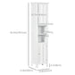 kleankin Freestanding Linen Cabinet: White Bathroom Storage with Open Shelves & Cupboards | The Comfy Couch Canada