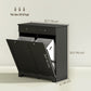 HOMCOM Laundry Cabinet, Tilt Out Laundry Hamper Cabinet with 2 Baskets, Bathroom Hamper Cabinet with 2 Drawers, Black.