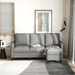 HOMCOM L-Shape Modern Sectional Sofa Couch Ottoman Corner Living Room Light Grey | The Comfy Couch Canada