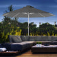 Outsunny LED Patio Umbrella, Lighted Deck Umbrella with 4 Lighting Modes, Solar & USB Charging, Charcoal Grey | The Comfy Couch Canada