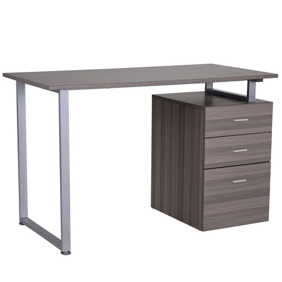 HOMCOM 47" Computer Desk: Multi-Use Reversible File Drawers, Metal Frame for Home Office Furniture | The Comfy Couch Canada