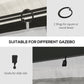 Outsunny Gazebo Replacement Sidewalls 4-Panel Privacy Wall for 10&