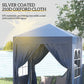 Outsunny 6.6x6.6ft Blue Pop Up Party Tent - Outdoor Folding Gazebo Canopy with Side Walls | The Comfy Couch Canada