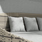 Outsunny 4PC Patio Furniture Set PE Wicker Round Daybed Outdoor Rattan Lounge Light Grey | The Comfy Couch Canada