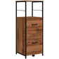 Vinsetto Rustic File Console: Vertical 2-Drawer Cabinet with Hanging Rails & Printer Stand for Office Document Organization, Brown Wood.