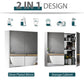 HOMCOM Wall Mounted Mirror Bathroom Medicine Cabinet 2 Doors 3-Tier Shelving Silver.