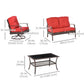 Outsunny 4 Pieces Patio Furniture Set, Outdoor PE Rattan Wicker Sofa Sets Outdoor All Weather Conversation Furniture w| The Comfy Couch Canada