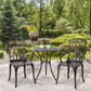 Outsunny 3 Pieces Patio Furniture Set, Outdoor Garden Conversation Set with Coffee Table, 2 Chairs and Umbrella Hole, Brown | The Comfy Couch Canada