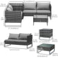 Outsunny 4 Piece Patio Furniture Set with Coffee Table and Corner Table for Backyard, Porch, Poolside, Balcony, Garden | The Comfy Couch Canada