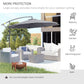 Outsunny Offset Patio Umbrella: 10ft Deluxe Banana Hanging Sunshade Crank Cross Base Grey | The Comfy Couch Canada