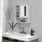 Kleankin White Wall Cabinet: Bathroom Medicine Storage with Mirrored Door & Adjustable Shelf for Tidy Organization | The Comfy Couch Canada