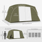 Outsunny 4-8 Person Family Tent Camping Tent with 2 Room Mesh Windows Easy Set Up for Backpacking Hiking Outdoor Dark Green | The Comfy Couch Canada