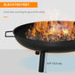 Outsunny 23" Round Outdoor Fire Pit, Portable Firepit Fireplace with Support Legs for Garden, Patio, Camping, Bonfire, Black | The Comfy Couch Canada