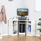 HOMCOM L-Shaped Desk with Monitor Stand Home Office Corner Workstation Small Space Solution White | The Comfy Couch Canada