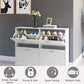 HOMCOM Entryway Shoe Organizer, Modern Wooden Shoe Rack Cabinet with 4 Flip Down Drawers, Ample Storage Space in White | The Comfy Couch Canada