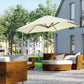 Outsunny 8.5FT Offset Patio Umbrella 360° Rotation Cantilever Roma Parasol Sun Shade Canopy Shelter Beige | The Comfy Couch Canada