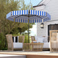 Outsunny 8.7FT Tilting Patio Umbrella with 8 Ribs, Crank Handle, Air Vent for Outdoor, Garden and Pool, Navy Blue | The Comfy Couch Canada
