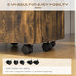 Vinsetto Small Filing Cabinet with 2 Drawers, Lockable Home Office Storage Cabinets on Wheels for A4, Letter Size, Rustic Brown | The Comfy Couch Canada