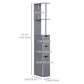 HOMCOM Space Saving Tall Bathroom Cabinet Grey Scrolled Cupboard Drawer Open Shelves Storage Design | The Comfy Couch Canada