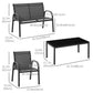 Outsunny 4-Piece Patio Furniture Set Garden Conversation Set with Loveseat, Single Chairs and Coffee Table | The Comfy Couch Canada