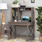 HOMCOM Study Desk: Bookshelves Storage, Writing Work, Bedroom Home Office Workstation, Brown | The Comfy Couch Canada