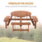 Outsunny Wooden Pub Bench 8-Person Round Picnic Table Outdoor Patio Furniture Durable | The Comfy Couch Canada