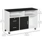 HOMCOM Mobile Lateral Filing Cabinet: Lockable Drawer Printer Stand on Wheels for Home Office, Black | The Comfy Couch Canada