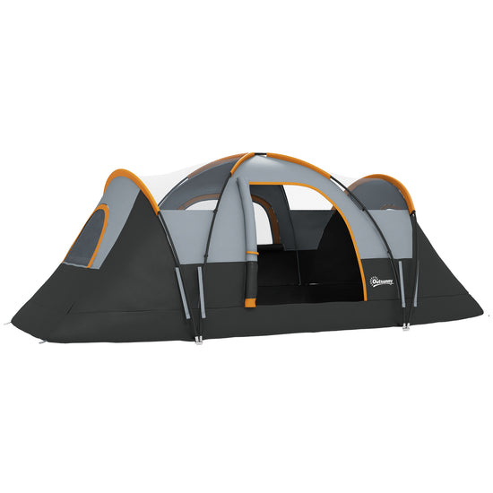 Outsunny Family Camping Tent for 5-6 Person with Lighting Hook & Carrying Bag in Cream | The Comfy Couch Canada