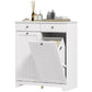 HOMCOM Laundry Cabinet, Tilt Out Laundry Hamper Cabinet with 2 Baskets, Bathroom Hamper Cabinet with 2 Drawers, Black.