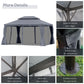 Outsunny Soft-top Gazebo 13x10ft Double Roof Canopy Vented Mesh Sidewall Aluminum Frame Dark Grey | The Comfy Couch Canada
