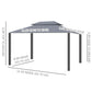 Outsunny Soft-top Gazebo 13x10ft Double Roof Canopy Vented Mesh Sidewall Aluminum Frame Dark Grey | The Comfy Couch Canada