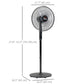 HOMCOM Oscillating Standup Fan with Remote LED Display Cooling Device for Home Office Black | The Comfy Couch Canada