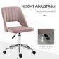 Vinsetto Mid Back Office Chair Velvet Fabric Swivel Scallop Shape Computer Desk Chair, Pink | The Comfy Couch Canada